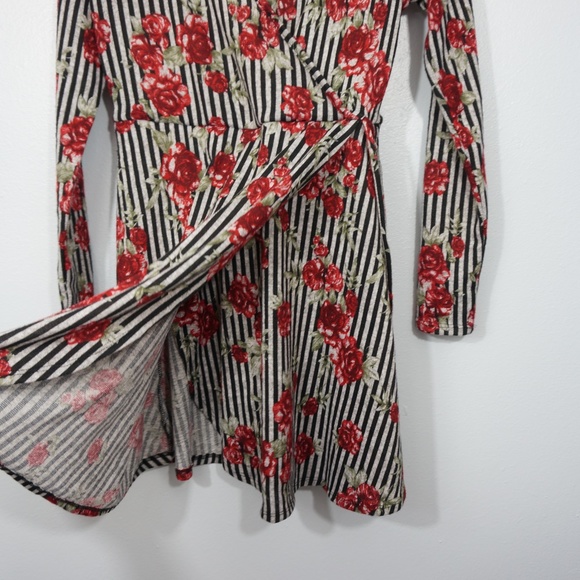 Striped Dress with Roses Medium - Picture 6 of 8